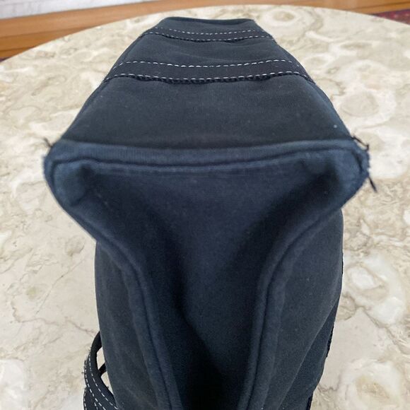 Authentic HERMES Deauville MM Hand Tote Bag Canvas Black - Picture 10 of 15